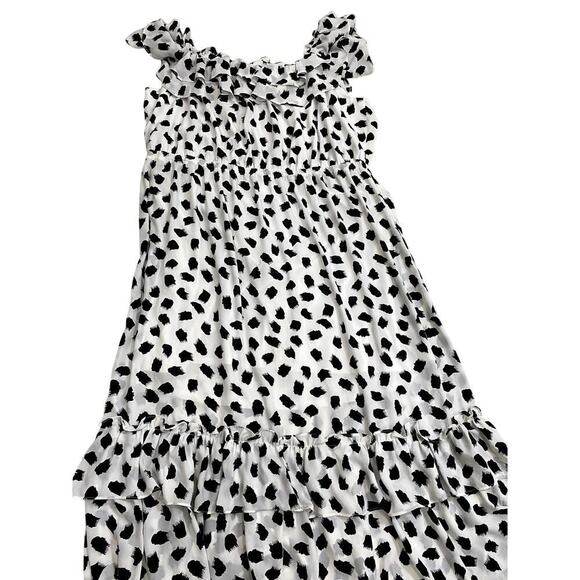 Stylish Black and White Ruffle Mini Dress - Picture 6 of 10